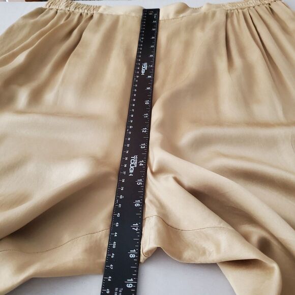 Nordstrom Silk Champagne Gold Wide-Leg Pants Plus Sz 2X Old Money Coquette - Picture 9 of 12